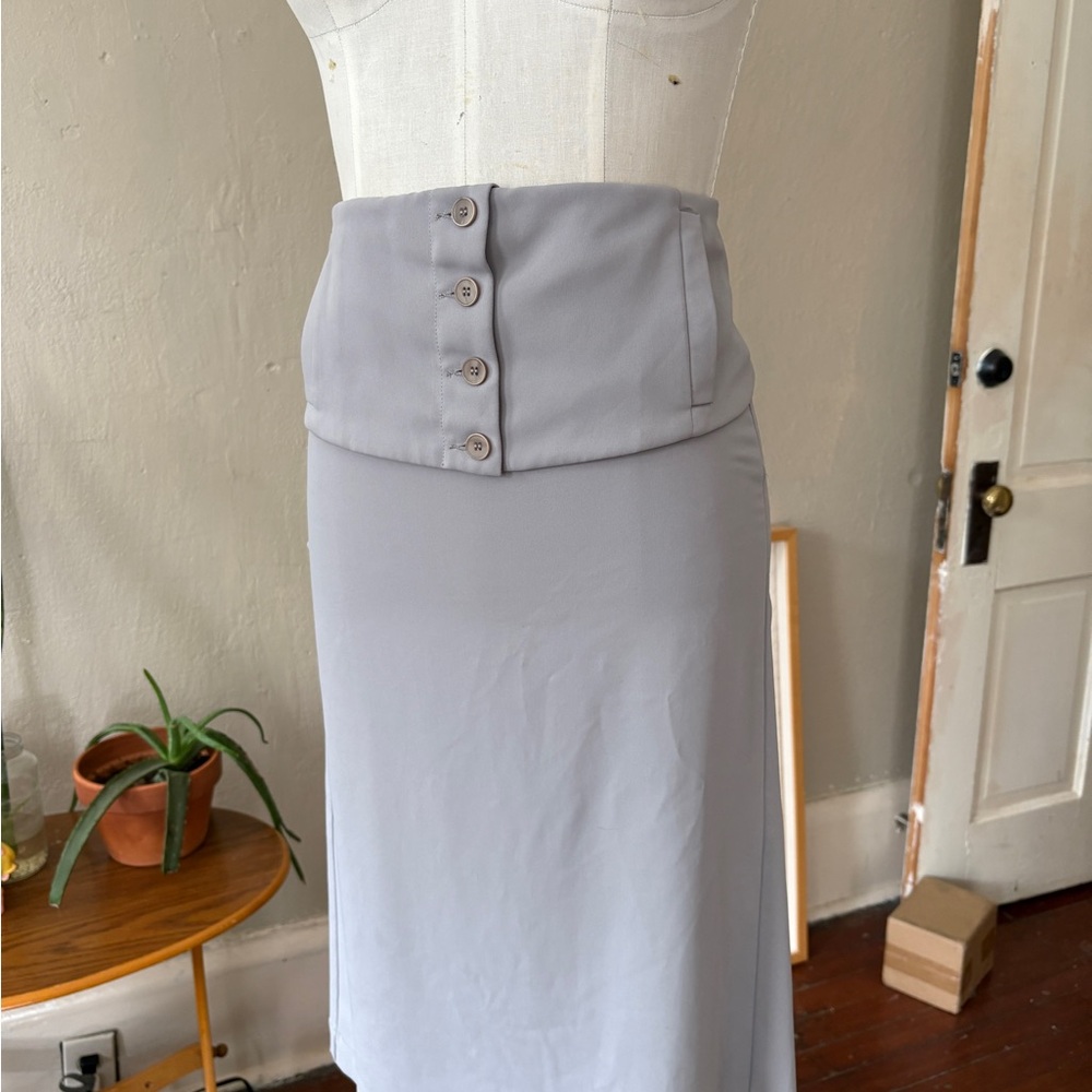 Maison Martin Margiela Gray Midi Pencil Skirt for Work